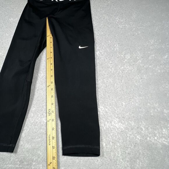Nike Pro Leggings Womens Size Small Black Mesh Stretch Performance Inseam 22 in - Picture 7 of 11